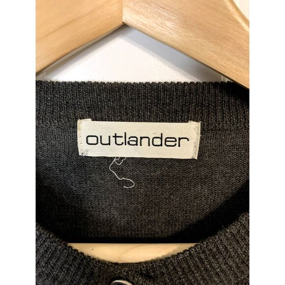 Vintage Outlander Wool Blend Grey Button Down Sweater Size Small - Picture 3 of 6